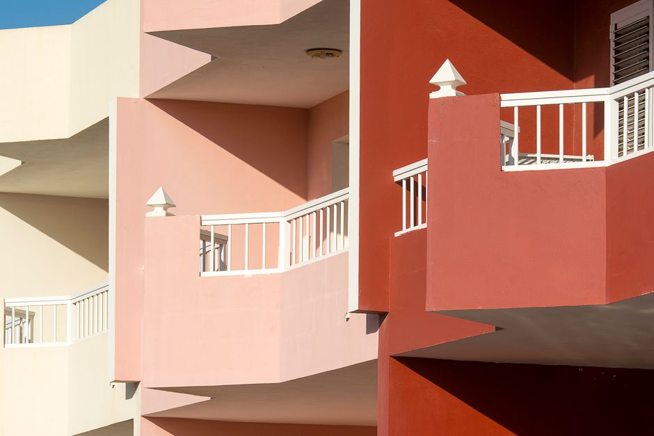 Painted exterior wall with a window