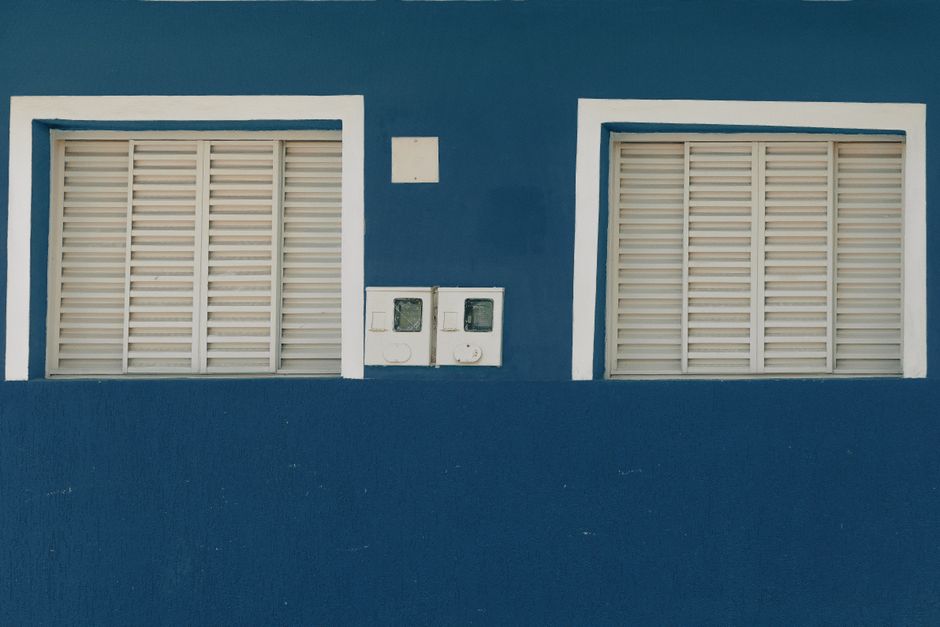 Painted house wall in daylight